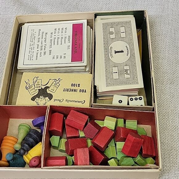 VINTAGE 1935-1937 MONOPOLY BOARD GAME - PARKER BROTHERS INC - Picture 11 of 14